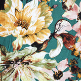 Renaissance Floral Cotton Sateen (Teal)