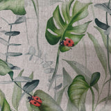 Lady Bird Monstera Printed 'Linen' Fabric