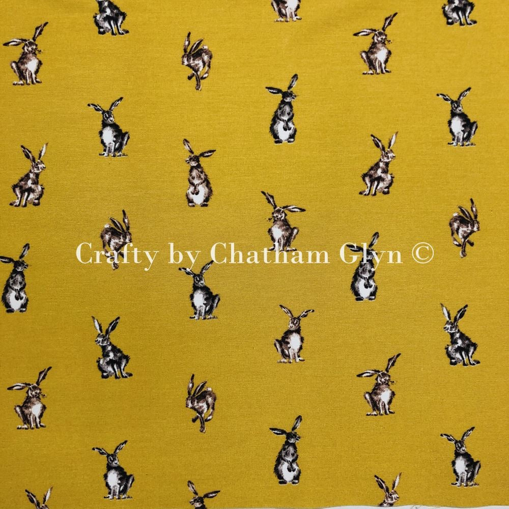 Hares (Ochre) Printed Canvas Fabric – The Sewing Institute