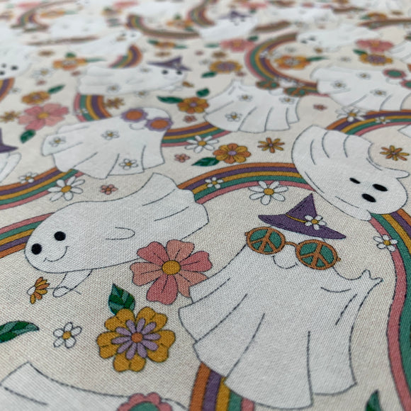 Retro Boo Ghost Printed Cotton