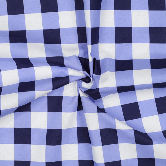 Coated Cotton- Gingham (Blue)
