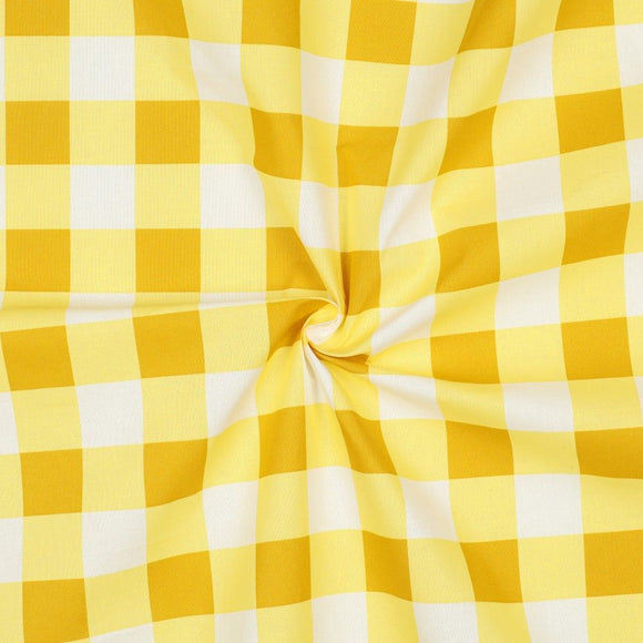 Coated Cotton- Gingham (Yellow)