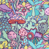 Little Johnny Retro Mushrooms Printed Cotton