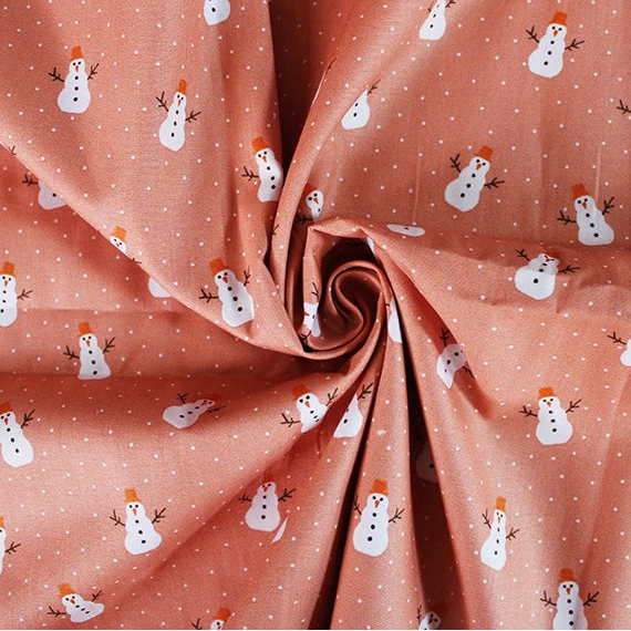 Spotty Snowman Christmas Cotton