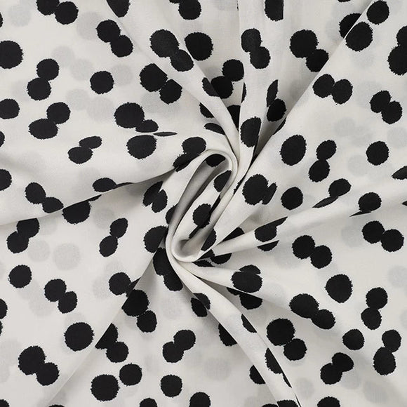 Viscose-  White Polka Dot