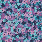 Coated Cotton- purple Floral