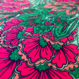 Viscose - Teal Flowers