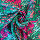 Viscose - Teal Flowers