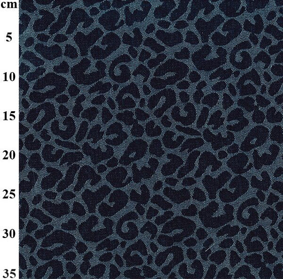 Leopard Denim Jacquard (Dark Blue)