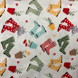 In the Garden 'Wellingtons' Printed Cotton