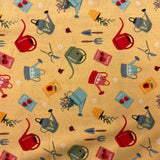 In the Garden 'Watering Can' Printed Cotton