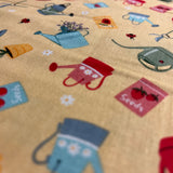In the Garden 'Watering Can' Printed Cotton