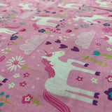 Pink Unicorns Printed Cotton