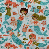 Mermaid Friends Printed Cotton