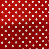 Polka Dot Printed Cotton - Medium Red