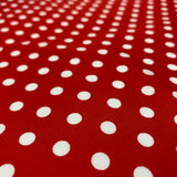 Polka Dot Printed Cotton - Medium Red