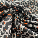 Leopard Print Cotton Poplin- Black/grey