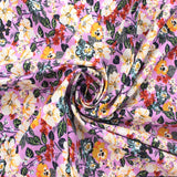 Tropical Floral (Lilac) Printed Cotton Lawn