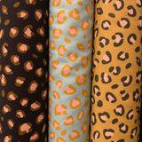 Leopard Print Cotton Poplin- Aqua
