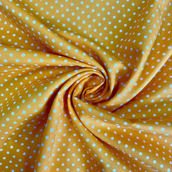 Polka Dot Printed Cotton - Small Yellow
