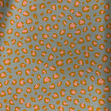 Leopard Print Cotton Poplin- Aqua