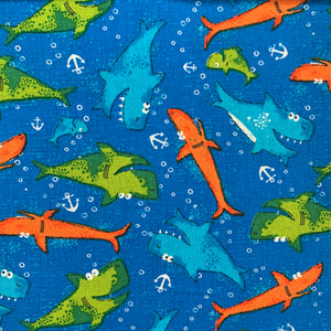 Happy Sharks Printed Cotton